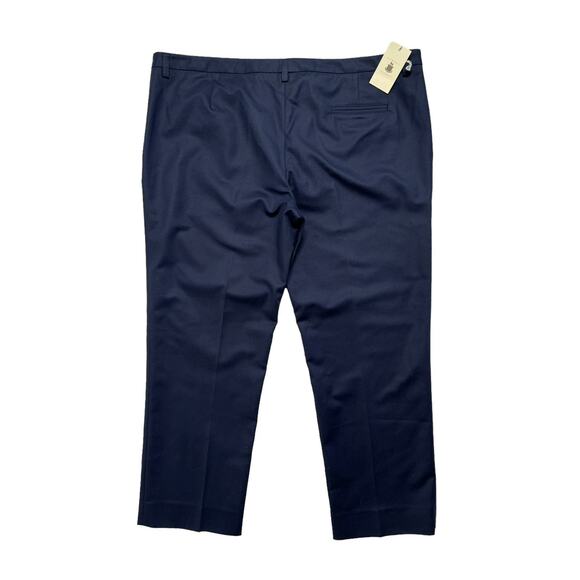 ROBERT TALBOTT *NEW* Navy Blue Cady Straight Leg Crop Trousers Slacks 14 Womens - Picture 2 of 8